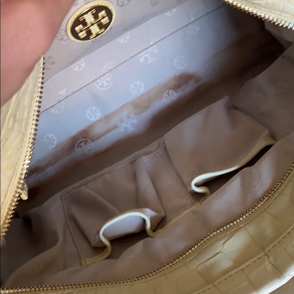 Tory Burch 797 Large Top ZIP Satchel yellow creme - Picture 7 of 14